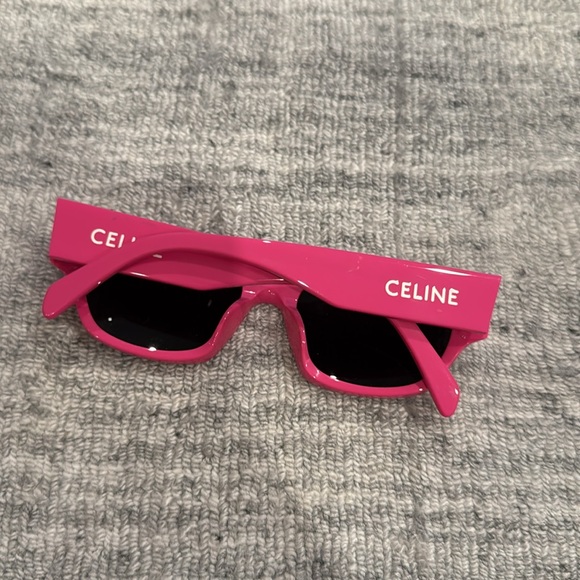CELINE Monochroms 03 56MM Square Sunglasses in shiny pink, worn once - Picture 2 of 9